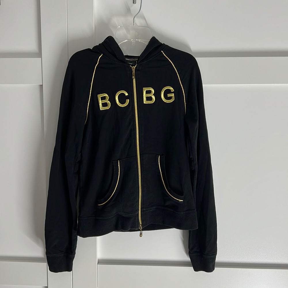 BCBGMAXAZRIA Women’s S Black Zip-Up Hoodie
